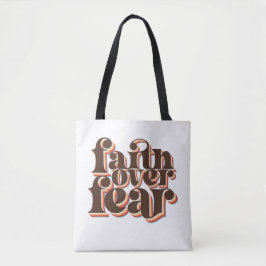 Faith over Fear Modern Retro Christian Inspiration Tygkasse