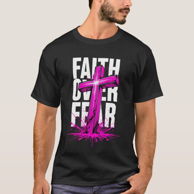 Faith over Fear Neon Kor Graphic T-Shirt (Framsida)