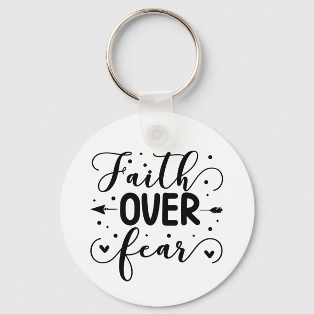 "Faith over Fear", nyckelkedja för offert Nyckelring (Framsida)