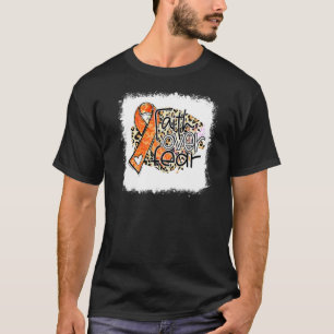 Faith over Fear Orange Ribbon Leopard Adhd Awarene T Shirt