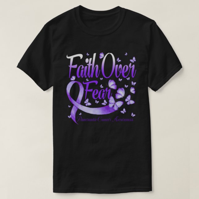 Faith Over Fear Pancreatic Cancer Awareness Butter T Shirt (Design framsida)