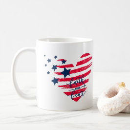 Faith over Fear Patriotic Heart Kaffemugg
