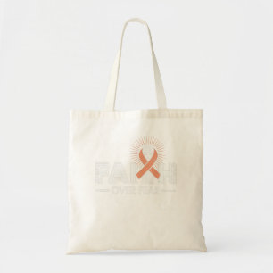 Faith over Fear Peach Ribbon Uterine Cancer Tygkasse