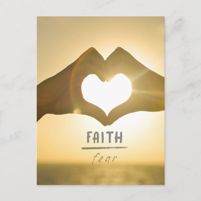 FAITH OVER FEAR POSTCARD VYKORT (Framsida)