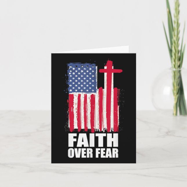 Faith Over Fear Prayer America Pride US Flagga Ame Kort (Framsida)