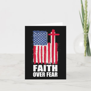 Faith Over Fear Prayer America Pride US Flagga Ame Kort
