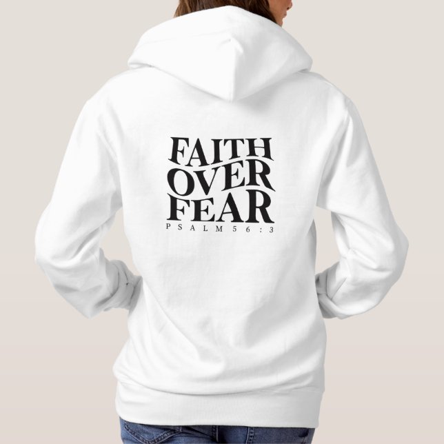 Faith Over Fear Psalm 56:3 Christian Bible Verse T Shirt (Baksida)