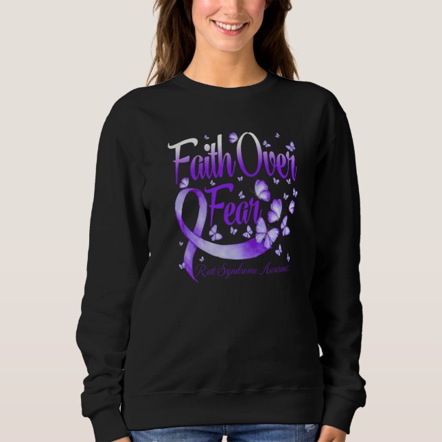 Faith Over Fear Rett Syndrome Awareness Butterfly  T Shirt (Framsida)