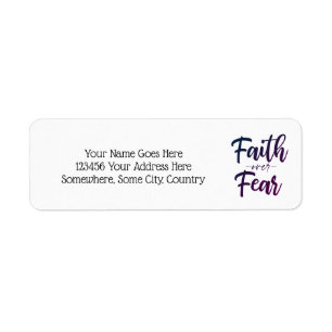 Faith over Fear Returadress Etikett
