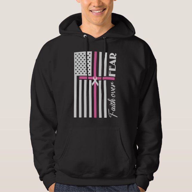 Faith over Fear Rosa Kor Flagga Hoodie (Framsida)