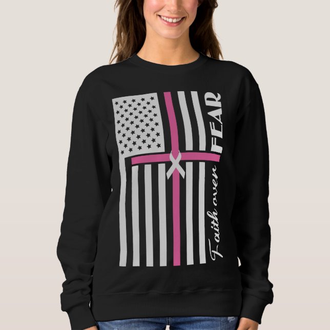 Faith over Fear Rosa Kor Flagga T Shirt (Framsida)