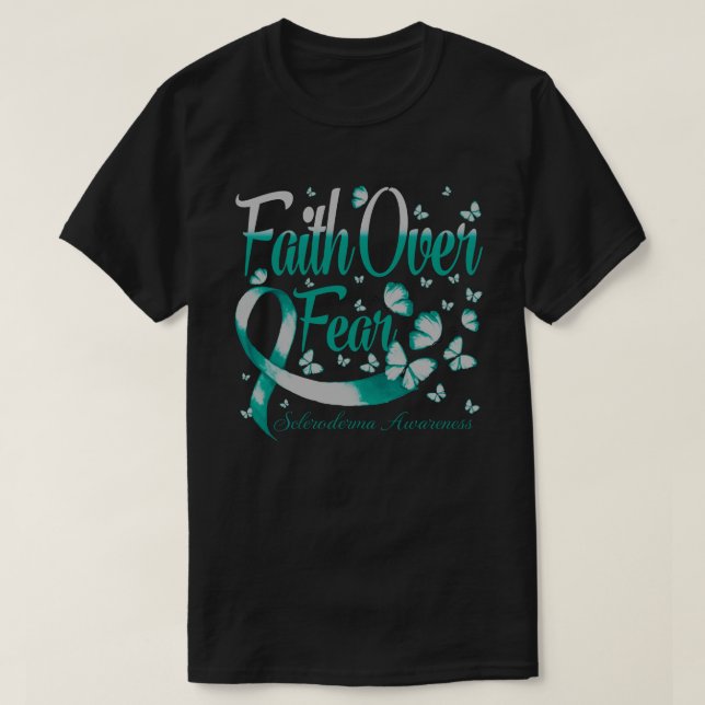 Faith over Fear Scleroderma Awareness Butterfly T Shirt (Design framsida)