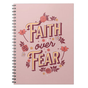 Faith over Fear text design Anteckningsbok