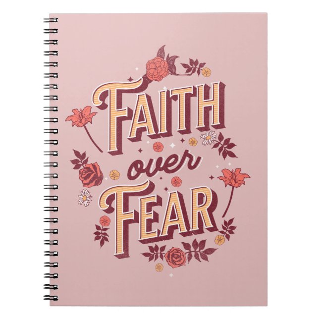Faith over Fear text design Anteckningsbok (Framsidan)
