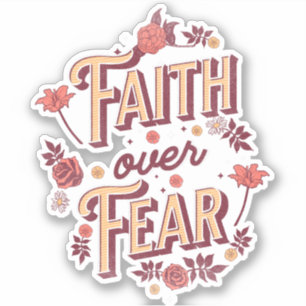 Faith over Fear text design Klistermärken