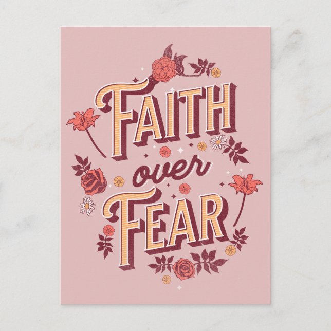 Faith over Fear text design Vykort (Framsida)
