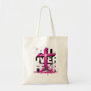 Faith over Fear Tote Bag Christian Kor Design Tygkasse