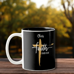 Faith over Fear Två-Tonad Mugg