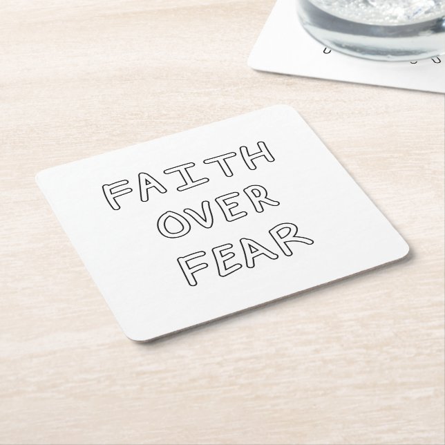 Faith over Fear Underlägg Papper Kvadrat (Vinklad)
