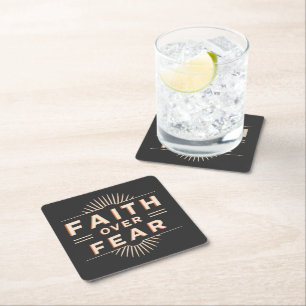 Faith over Fear Underlägg Papper Kvadrat