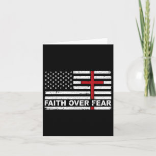 Faith over Fear US USA flagga American Kor Jesus C Kort