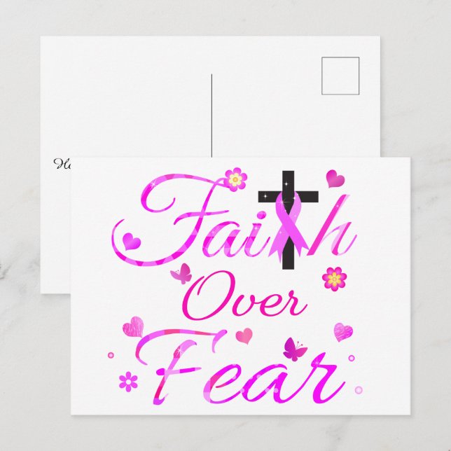 Faith over Fear Vykort (Fram/baksida)