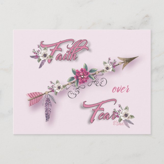 Faith over Fear Vykort (Framsida)