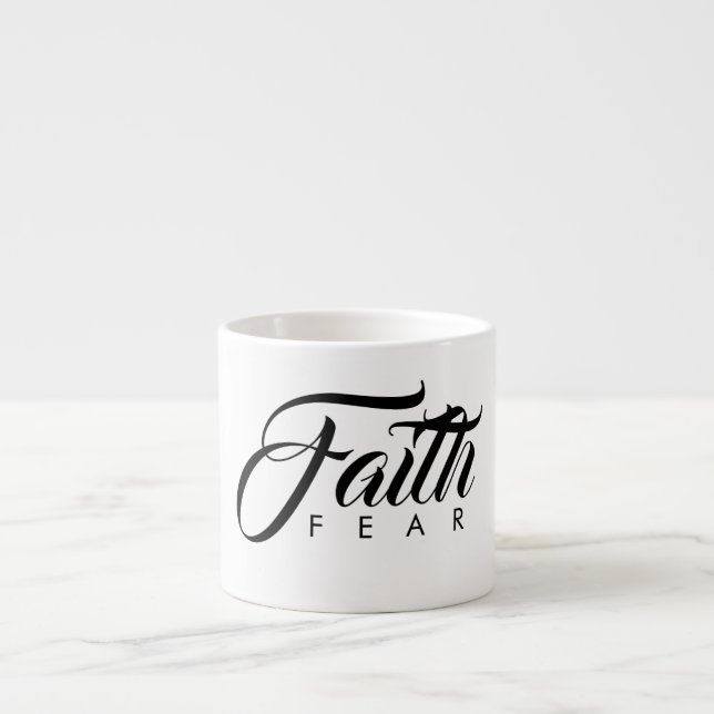 Faith over Fear White Espressomugg (Framsidan)