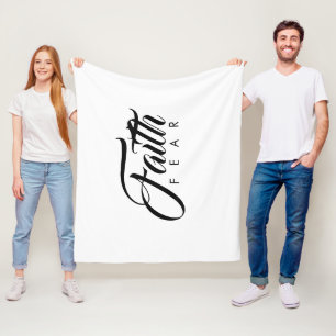 Faith over Fear White Fleecefilt