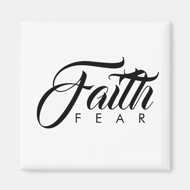 Faith over Fear White Magnet (Framsidan)