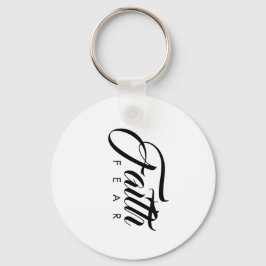 Faith over Fear White Nyckelring