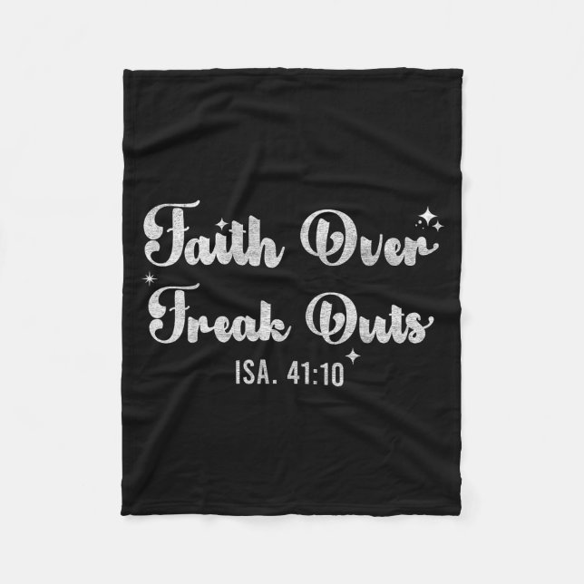 Faith Over Freak Outs Isaiah 41_10 Christian Bible Fleecefilt (Framsidan)