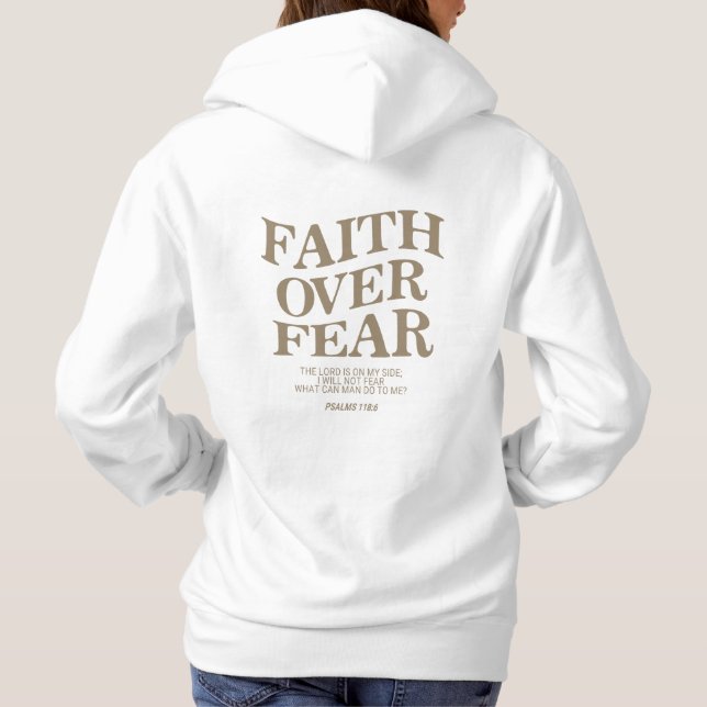 Faith över rädsla, kristna citat, Bible verse T T Shirt (Baksida)