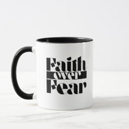 Faith over rädsla Retro Christian inspirationstyp Mugg