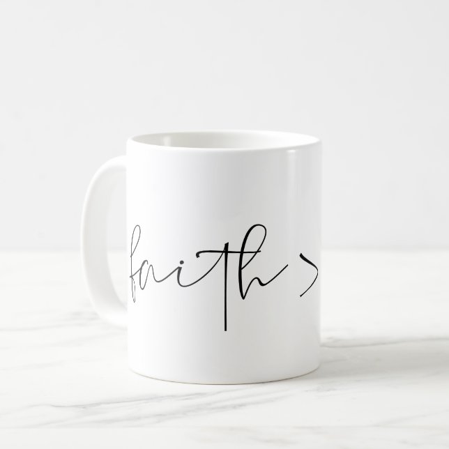 Faith över rädslan kaffemugg (Framsida vänster)