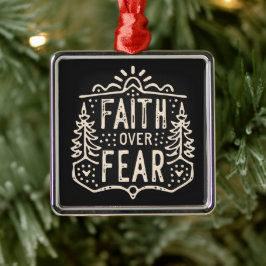 Faith over rör kristen retro-estetik julgransprydnad metall