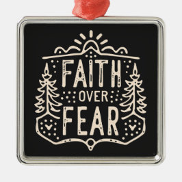 Faith over rör kristen retro-estetik julgransprydnad metall