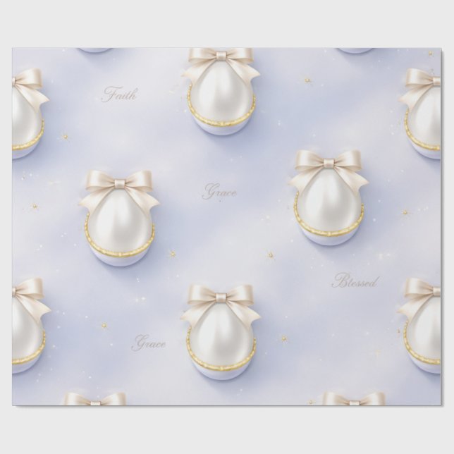 Faith Pearl Inpackningspapper Elegant Båge Design Presentpapper (Platt)