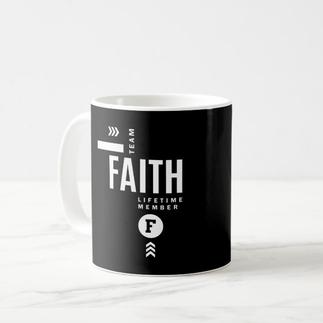 Faith Personlig Namn Birthday Gift Kaffemugg (Framsida vänster)