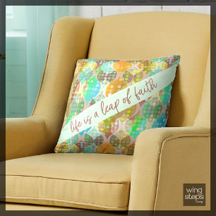 Faith Polka Dot Vågar Teal Orange Neutralt Kudde
