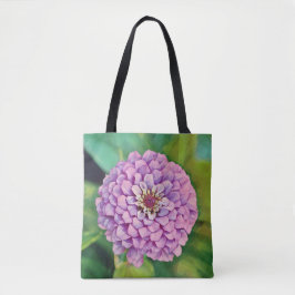 Faith Pom-Pom Zinnia Flower Tote Tygkasse