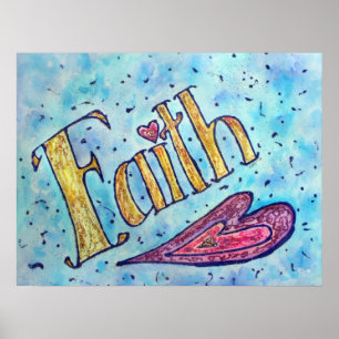 "Faith"-Poster "Ord" från Inspiron Poster
