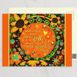 Faith Pretty Blommig Humla Irelyn Vykort