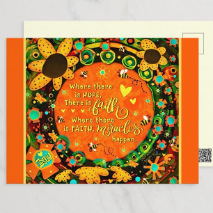Faith Pretty Blommig Humla Irelyn Vykort