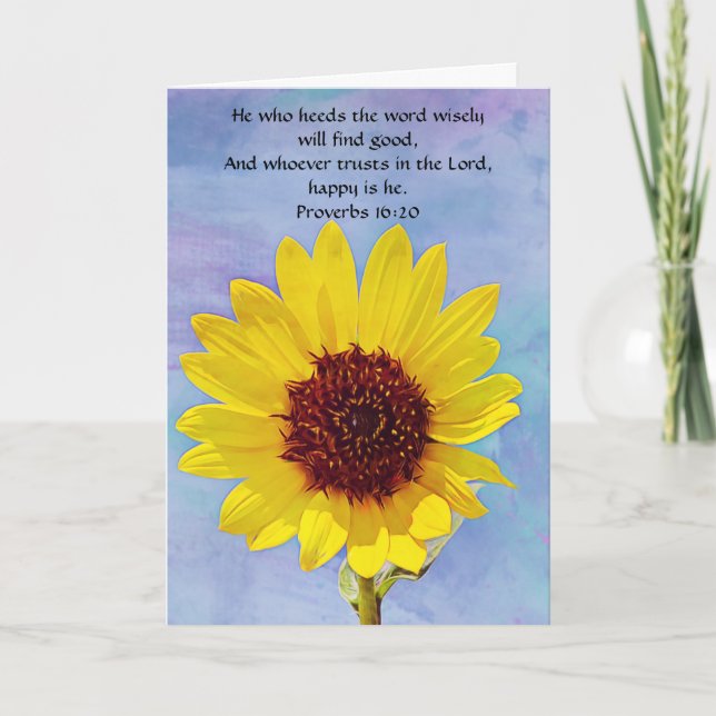 Faith Proverbs-blommor 16:20-anteckningskort Kort (Framsida)