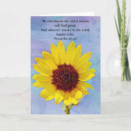 Faith Proverbs-blommor 16:20-anteckningskort Kort