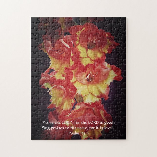 Faith Psalm Gladiolus Flower Puzzle Pussel (Vertikal)
