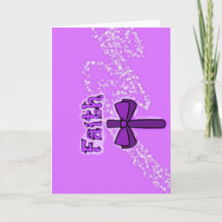 Faith Purple Cross Kristet Julkort Kort