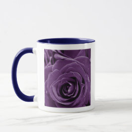 Faith Purple Roses 11oz Two-Tone Mug Blue Mugg