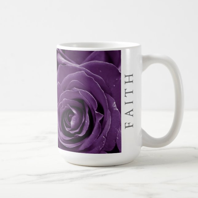 Faith Purple Roses 15oz Klassisk Mugg (Höger)